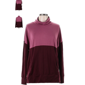 ZELOS burgundy &pink long sleeve turtleneck sweater size L GUC